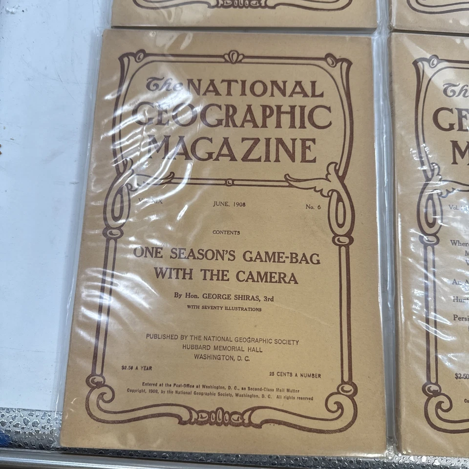NATIONAL GEOGRAPHIC 1908 Lot Of  9 Of The 12 Months. Missing #2feb/#3mar/#4april - Image 4 of 4