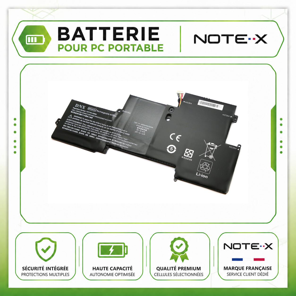 Batterie HP EliteBook 1030 G1 BR04XL 7.6V 4200mAh pour PC portable