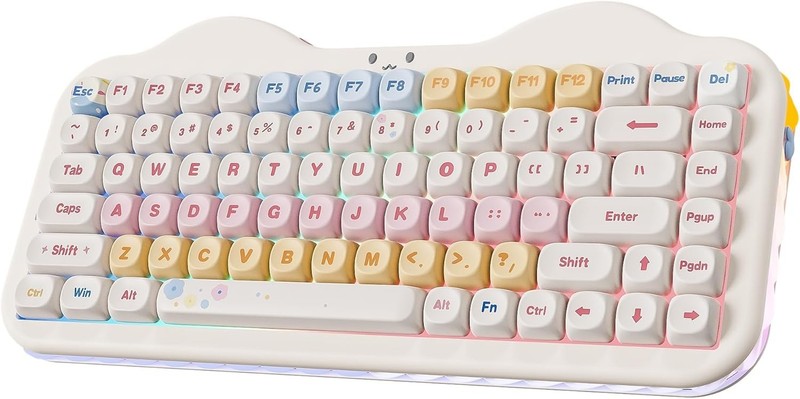 C75 Wireless Mechanical Keyboard, 75% Layout Hot Swappable Creamy Keyboard NKRO,