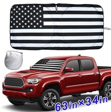 63in34in American Flag Windshield Sun Shade Uv Blocking Cover Universal For Bmw
