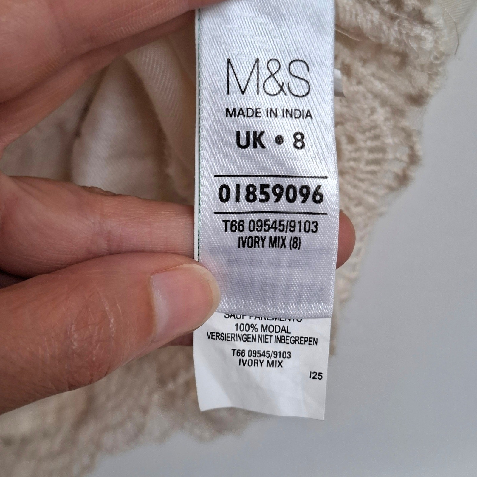 Marks and Spencer Embroidered Top  Womens Tunic Floral Ivory Size 8 Short Sleeve