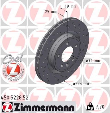 2X Zimmermann Bremsscheibe 450.5228.52 FüR Land Rover-image