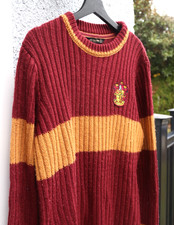 Harry Potter Wool Quidditch Sweater Large Official Wizarding World Gryffindor