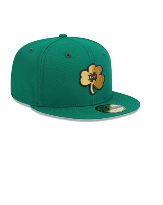 Notre Dame Fighting Irish Mens Green 59FIFTY New Era Fitted Hat - Image 2 of 4