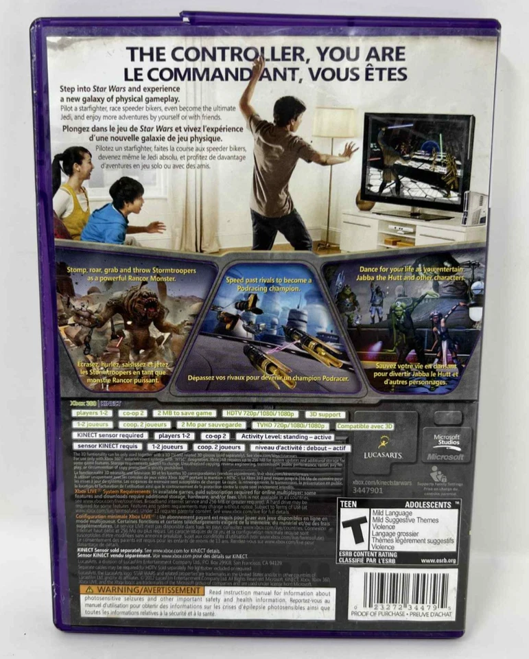 Kinect Star Wars (Microsoft Xbox 360, 2012) Complete CIB - Image 2 of 3