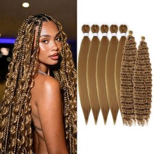 Brown Boho Braiding Hair Extensions 26 Inch 7 Packs Yaki