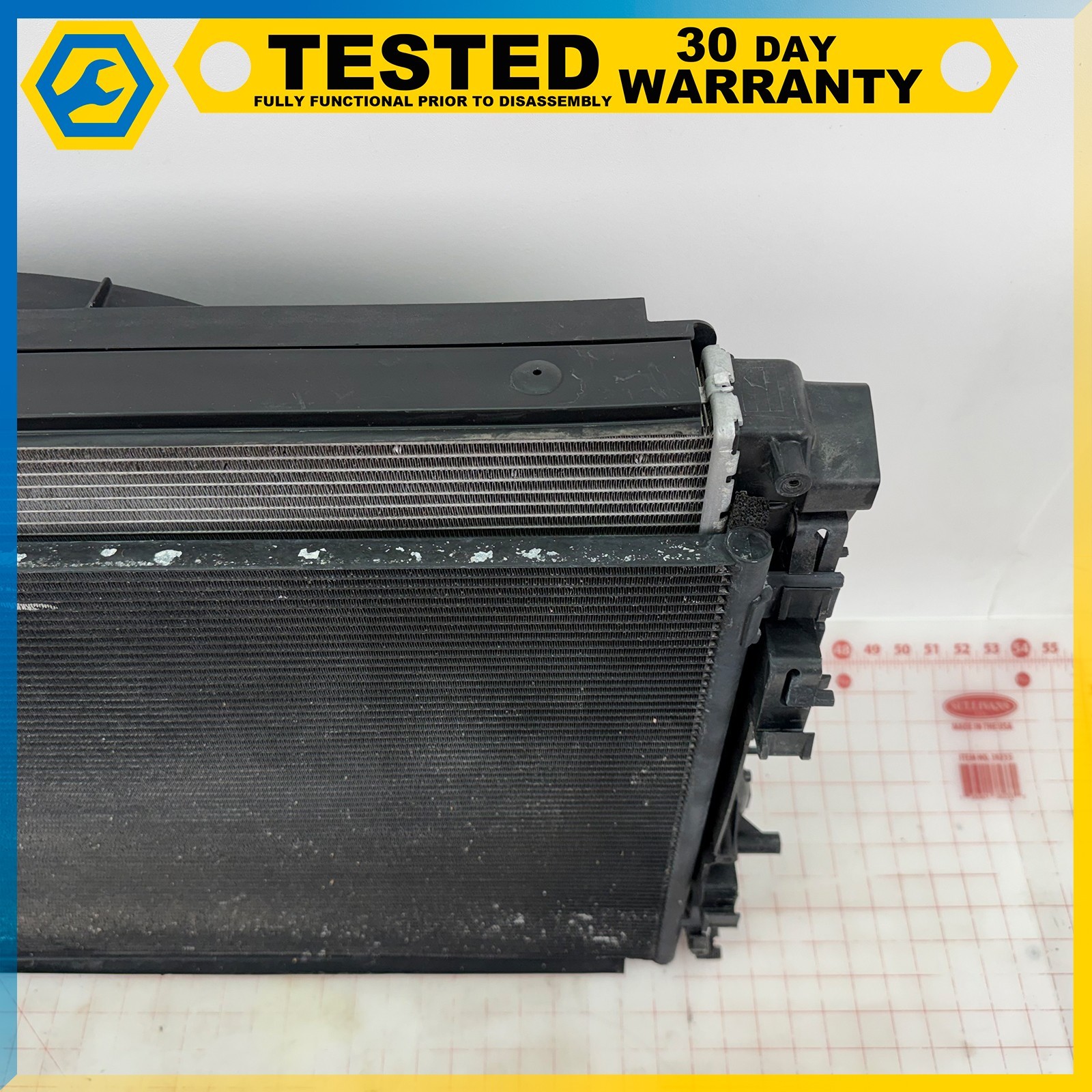 14-24 MASERATI GHIBLI ENGINE COOLING RADIATOR CONDENSER W/ COOLING FAN OEM