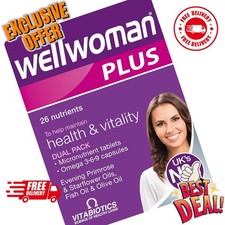 Vitabiotics Wellwoman Plus Omega 369 - 56 Tabletten/Kapseln Nagelneu Lange Haltbarkeit