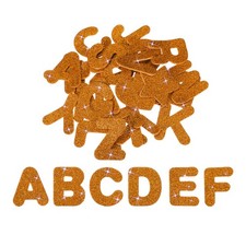 Alphabet Foam Stickers, 52Pcs Letters A-Z EVA Self Adhesive Glitters, Orange
