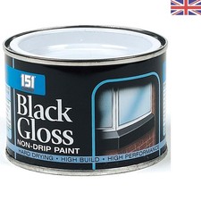 180ml Oil-Based Gloss Paint in Black - Non-Drip with Odour Blocking Features