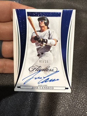 2023 Panini Flawless #DA-JC - JOSE CANSECO - Distinguished Auto 1/15 Sapphire