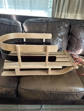 Flexible Flyer Wood Baby/Toddler Wood and Steel Sleigh for Kids With Pull String