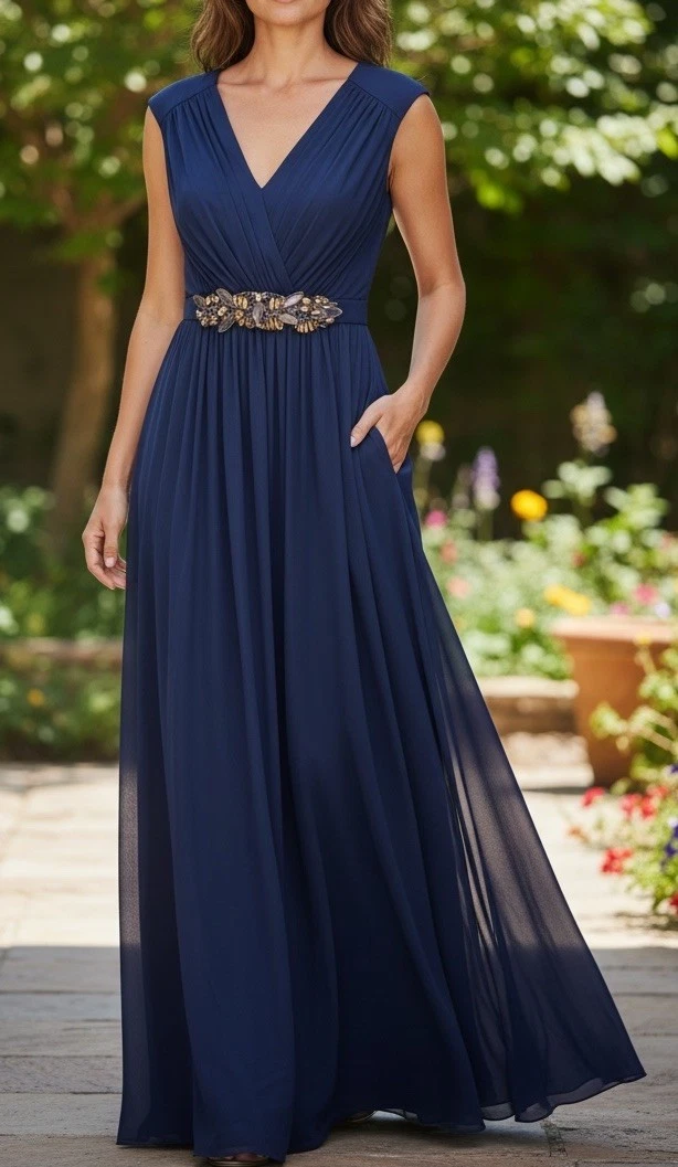 Chiffon Long Solid Dresses for Women for sale