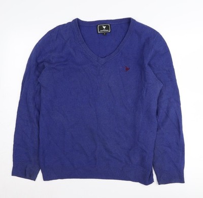 John Partridge Herren Pullover Pulli blau V-Ausschnitt M