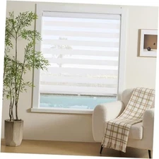 Cordless Zebra Blinds Window Blind Zebra Shade 36"W x 72"H Cordless White