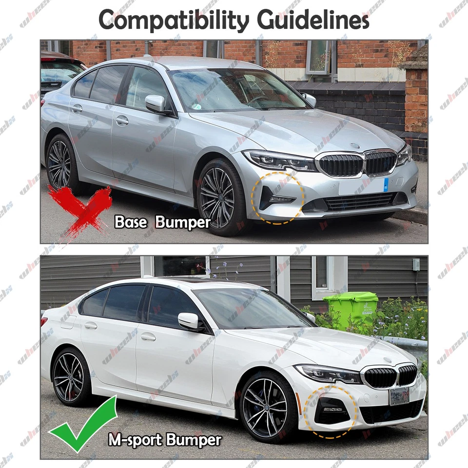 Kit de labios de parachoques delantero estilo GT negro brillante para BMW G20 M340i 330i M Sport 2019-22 Foto 2 de 4