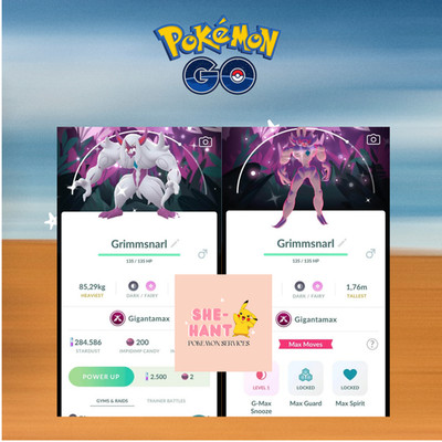 Pokémon go  Shiny GIGANTAMAX Grimmsnarl Special Background Trade or P T C