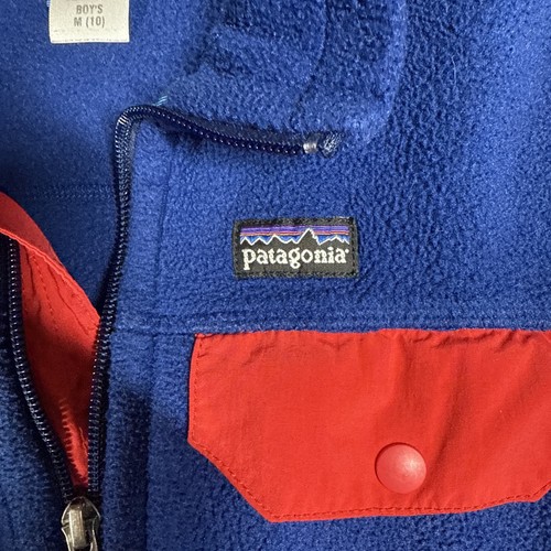 Patagonia Synchilla Youth Fleece Jacket Boys Medium Blue Full Zip Pocket - Picture 4 of 7