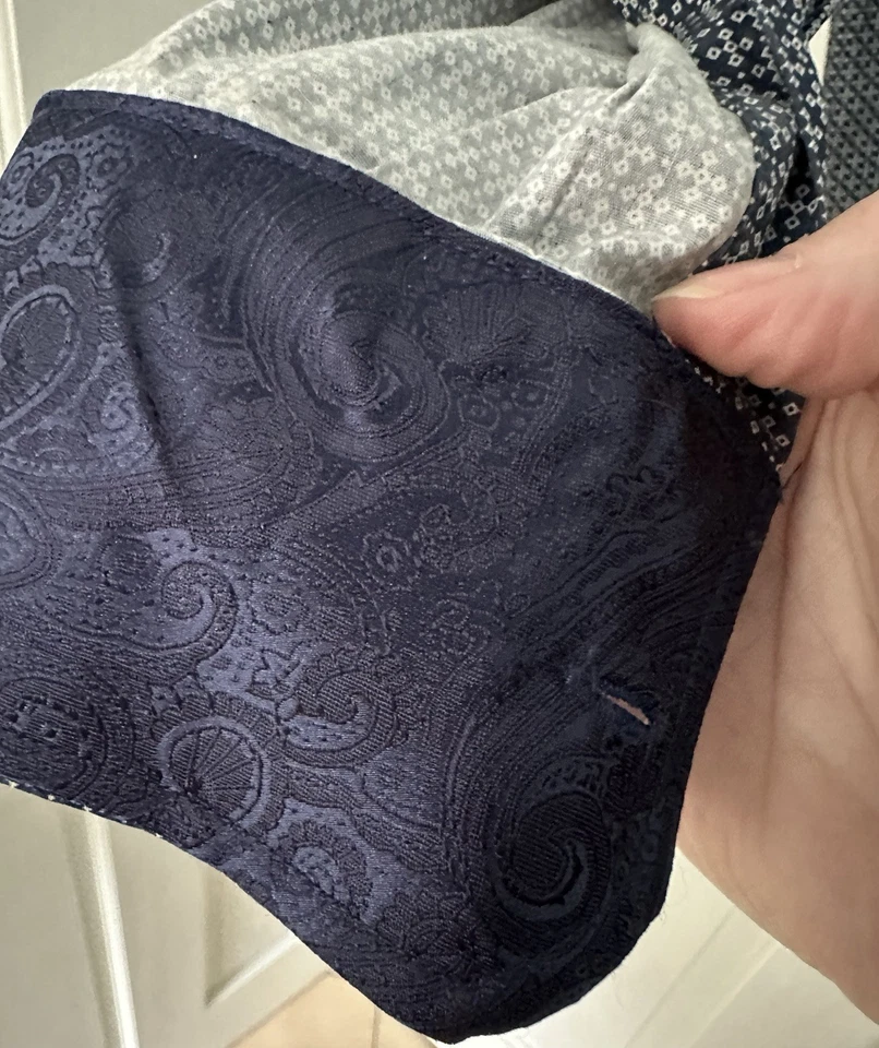 Camisa informal Bristol & Bull para hombre puño abatible geométrica azul talla 4XL Foto 2 de 4