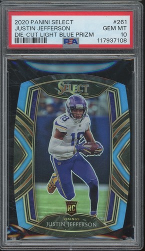 2020 Panini Select Club Level Die-Cut Prizm Justin Jefferson RC Gem Mint PSA 10