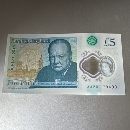 Due banconote AA20 consecutive non circolate QE2 £5 sterline - Foto 1 di 14