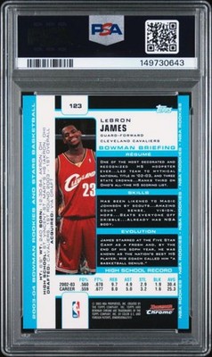Graded 2003 Bowman Rookies & Stars LeBron James #123 Rookie RC