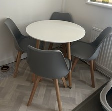 White Dining Table - Four Seater