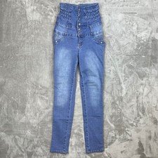 Silver Diva High Waisted Button Fly Skinny Je...