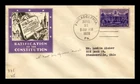 RATIFICATION OF CONSTITUTION 150TH ANNIVERSARY FDC SCOTT 835 US COVER