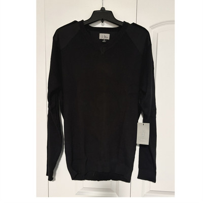 A Cut Above Uniforms Sweater XXL Black Ribbed V-Neck Long Sleeve NWT