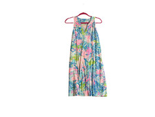 Lilly Pulitzer Ross dress in the "Fished My Wish" print, featuring a blue and pi