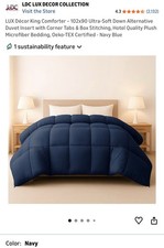 LUX D cor King Comforter 102x90 Ultra Soft Down Alternative Duvet Insert Hotel