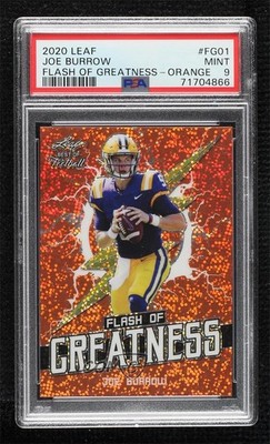 2020 Leaf Best of Football Orange 4/10 Joe Burrow PSA 9 MINT Rookie RC 13u1