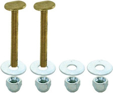 1/4 Inch X 2-1/4 Inch Closet Bolt Set, Brass Plated, 40027