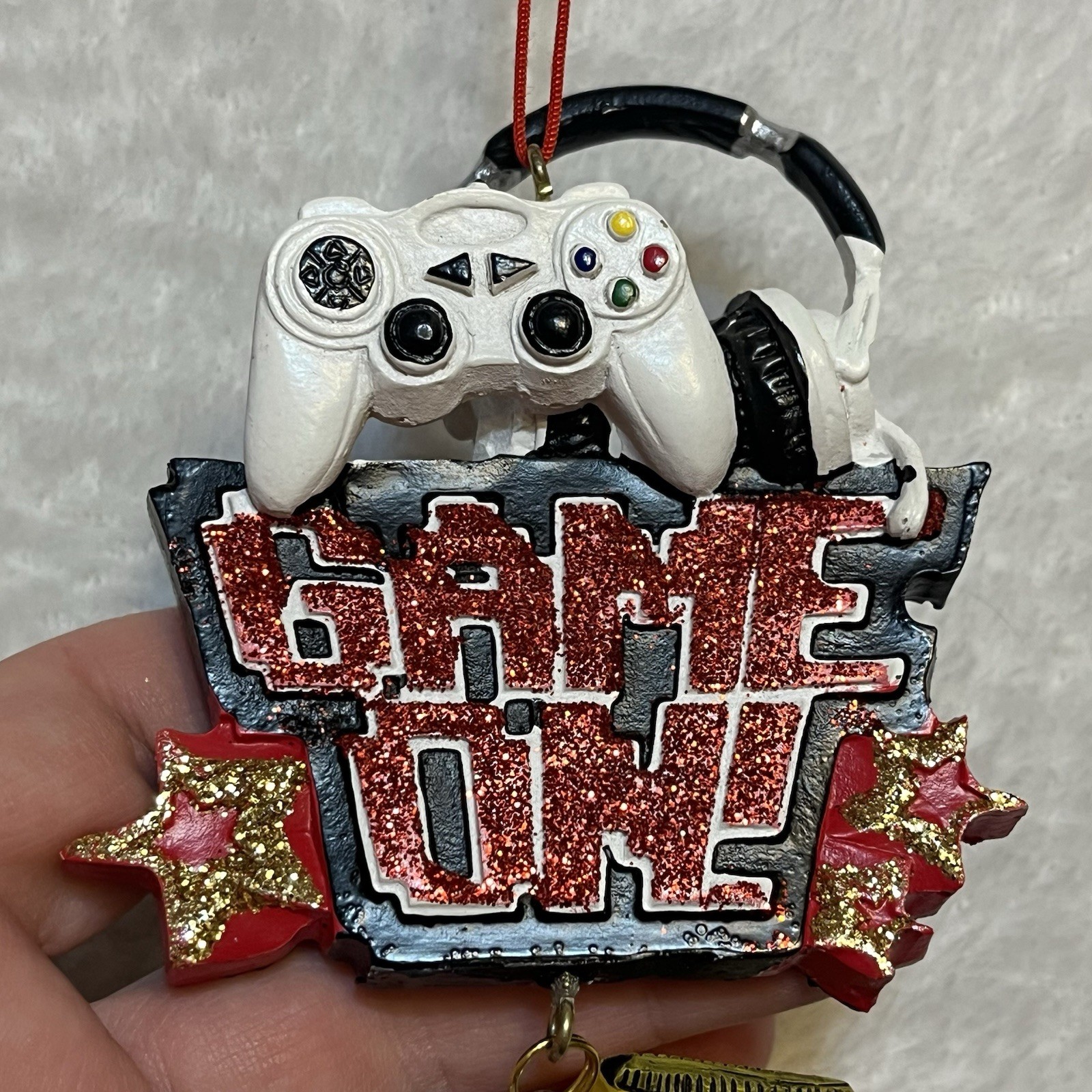 GAME ON Christmas Ornament Video Game Controller w/ Soda and Potato Chips Dangle