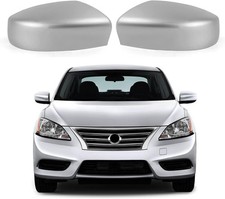 Compatible with Nissan Sentra 2013-2019 Side Mirror Cover Silver Left Driver