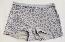 VICTORIA'S SECRET PINK Waffle Cotton Boyshort Panty VS Silver Leopard SMALL
