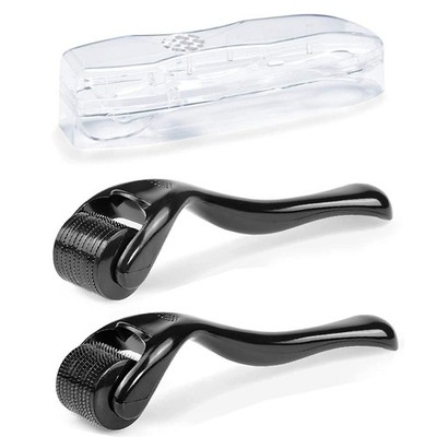 Derma Roller 2 Stück 0,25mm 0,5mm Microneedling 540 Nadeln Schwarz für Gesicht