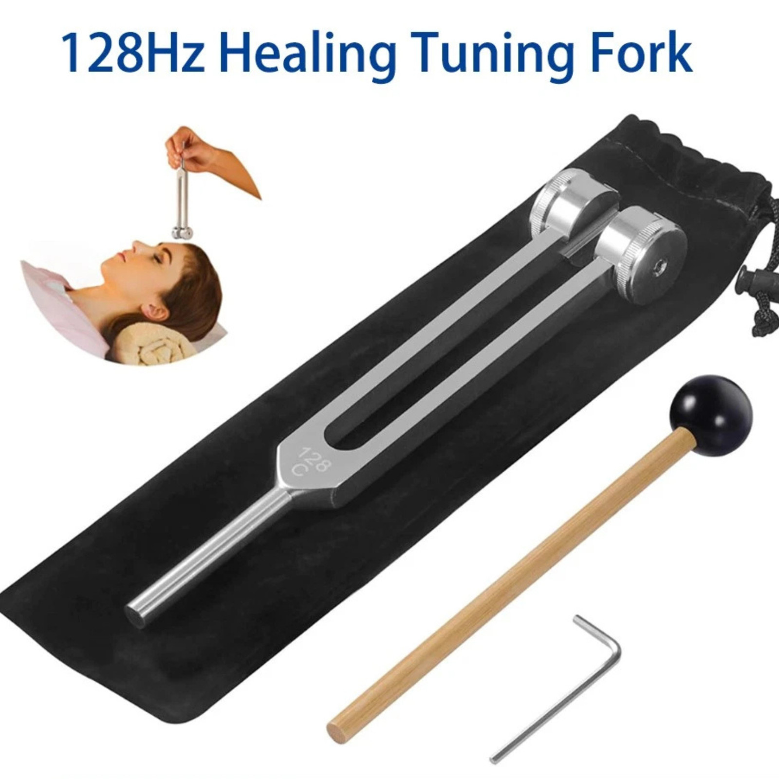 Aluminum Tuning Fork 128hz & Reflex Hammer for Healing Chakra Set Sound Therapy