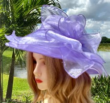 Kentucky Derby Hat Church Tea Party Hat Wedding Hat With Wide Brim