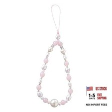 Beaded Phone Charm Lanyard Strap Girly Style Fixed Beads Pearl Lanyards PH-qhd-3