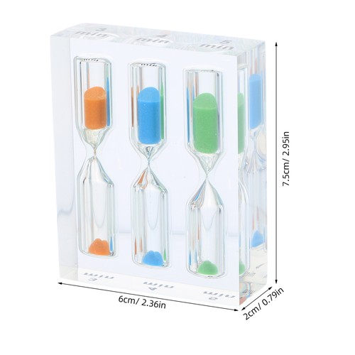 3 in 1 Transparent Acryl Sanduhr 3 4 5 Minuten Bunte Sanduhr Sanduhr Timer für - Bild 5 von 12