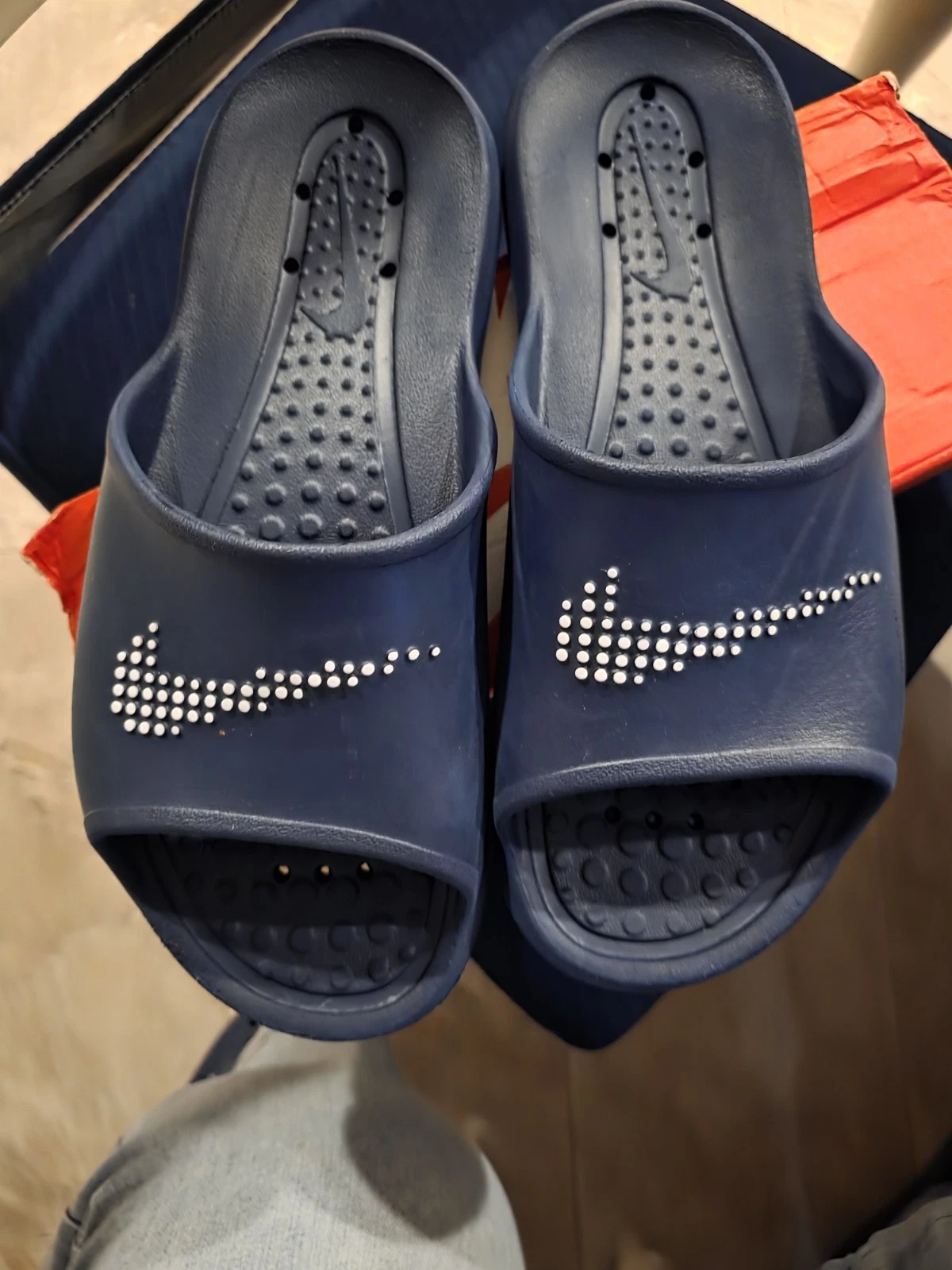 Nike Victori Slides Blue Mens Size 10 Womens 11