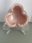 Vintage Murano Bowl by Barbini Pink Glass w/ Gold Aventurine 6” Heavy