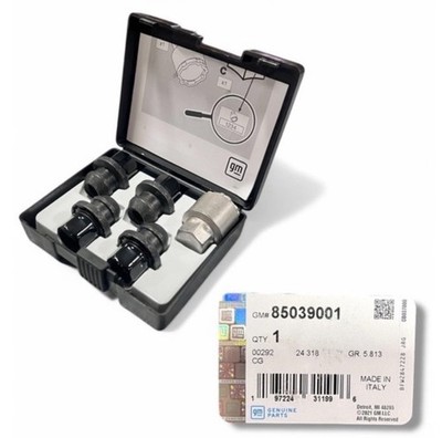 New Genuine GM 85039001 Anti Theft Black Wheel Lock Set For Blazer Silverado XT5