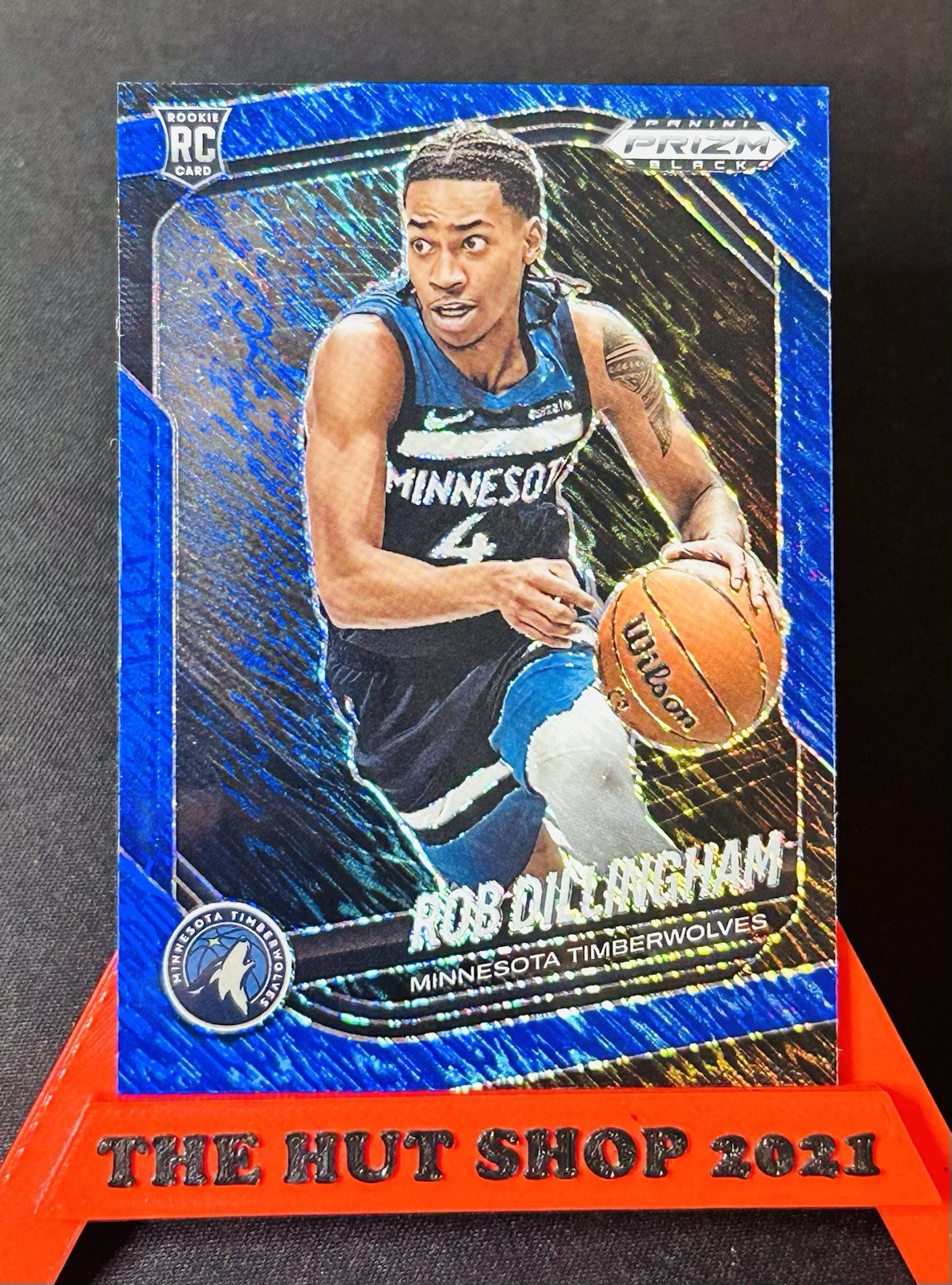Rob Dillingham 2024-25 Panini Prizm Black Blue Shimmer Rookie /35 #39 Bulls RC