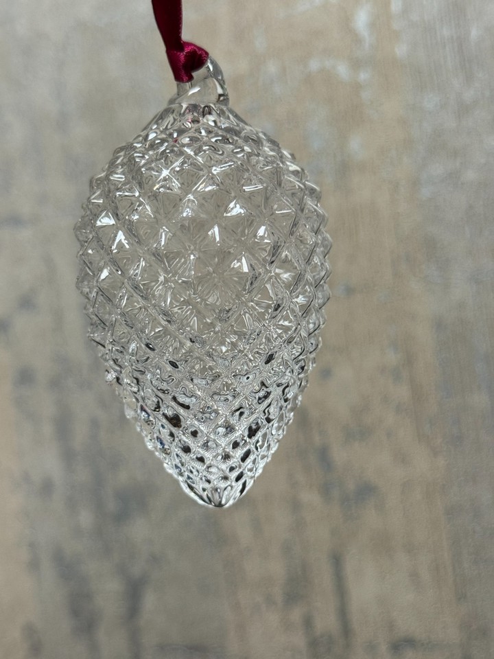 Steuben Glass Crystal Pinecone Ornament • Clear Handcrafted Art Glass ...