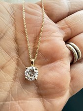 9ct Gold Chain With 1 Carat Lab Grown Diamond Pendant