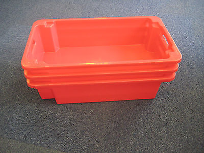 5 New Red Removal Storage Crate Container 60L