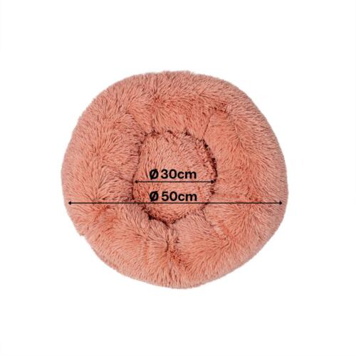 lionto Cama perros redonda cojín gatos sofá para perros donut (M) 50 cm Ø rosa - Imagen 6 de 6
